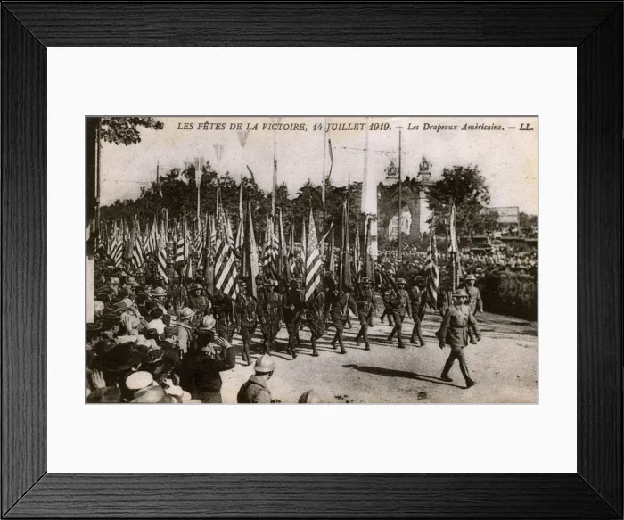 Framed Print : Victory Celebrations, Paris - 14th July 1919 - Americans Framed Print : Victory Celebrations, Paris - 14th July 1919 - Americans