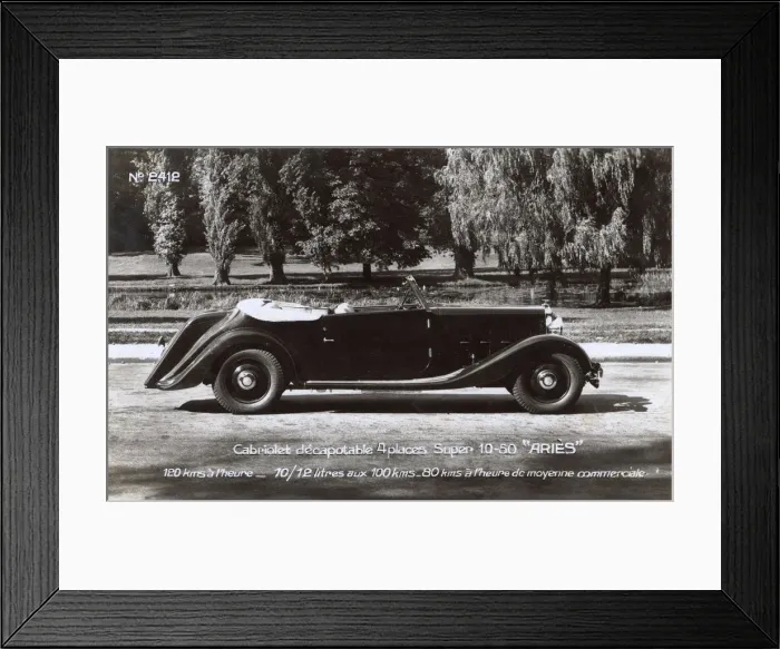 Framed Print : French Cabriolet Aries Super 10 / 50 Framed Print : French Cabriolet Aries Super 10 / 50