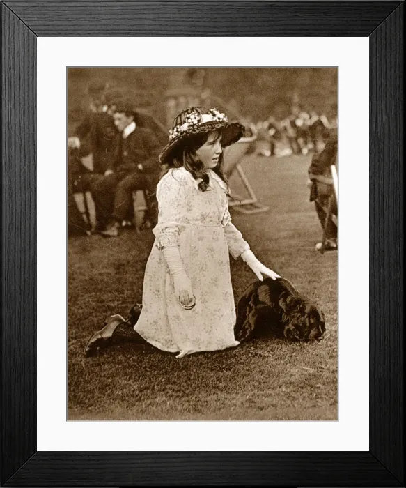 Framed Print : Lady Elizabeth Bowes-Lyon - Glamis Castle - Pet dog Framed Print : Lady Elizabeth Bowes-Lyon - Glamis Castle - Pet dog