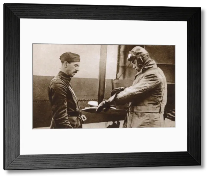 Framed Print : Prince Albert preparing for flight in a Handley-Page bomber Framed Print : Prince Albert preparing for flight in a Handley-Page bomber