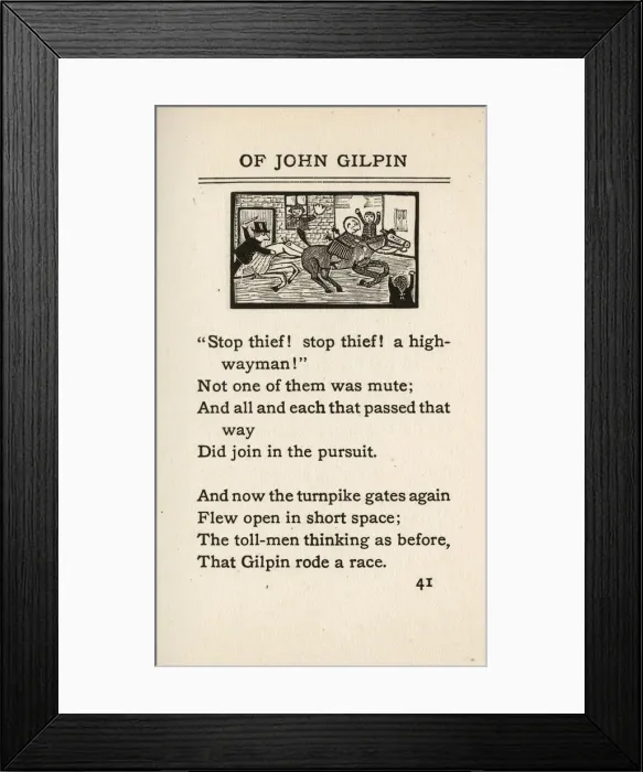 Framed Print : John Gilpin chased by Turnpike men Framed Print : John Gilpin chased by Turnpike men