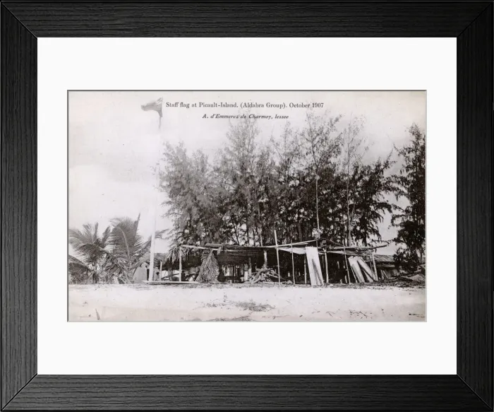 Framed Print : Staff Flag flying - Picault Island, Aldabra Group Framed Print : Staff Flag flying - Picault Island, Aldabra Group