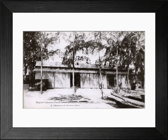 Framed Print : Shop for Labourers - Picault Island, Aldabra Group Framed Print : Shop for Labourers - Picault Island, Aldabra Group