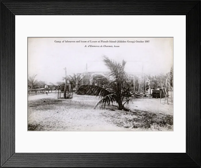 Framed Print : Camp for Labourers - Picault Island, Aldabra Group Framed Print : Camp for Labourers - Picault Island, Aldabra Group