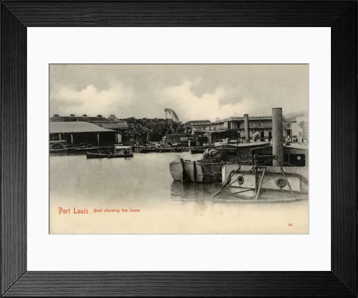 Framed Print : Mauritius - Port Louis - Port Quayside showing the Crane Framed Print : Mauritius - Port Louis - Port Quayside showing the Crane