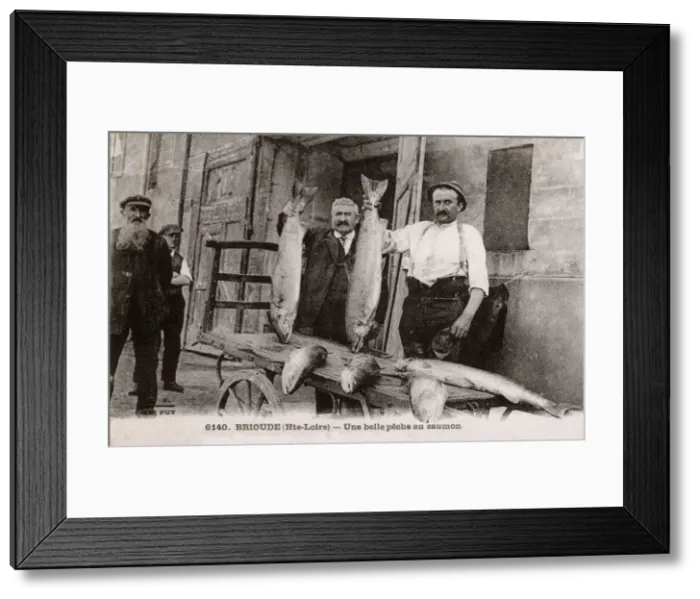 Framed Print : A fine catch of Salmon - Brioude, France, Haute-Loire region Framed Print : A fine catch of Salmon - Brioude, France, Haute-Loire region
