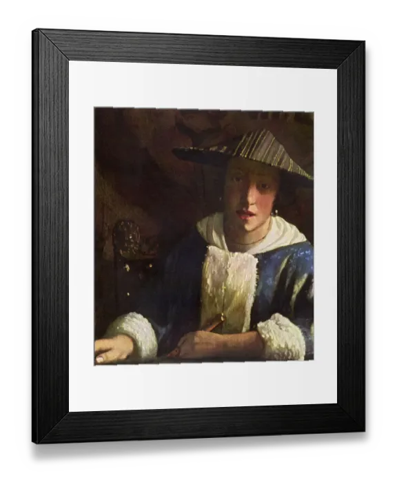 Framed Print : Young Girl with a Flute by Jan Vermeer Framed Print : Young Girl with a Flute by Jan Vermeer