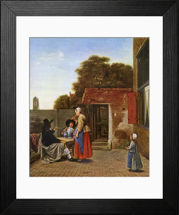 Framed Print : A Dutch Courtyard by Pieter de Hooch Framed Print : A Dutch Courtyard by Pieter de Hooch