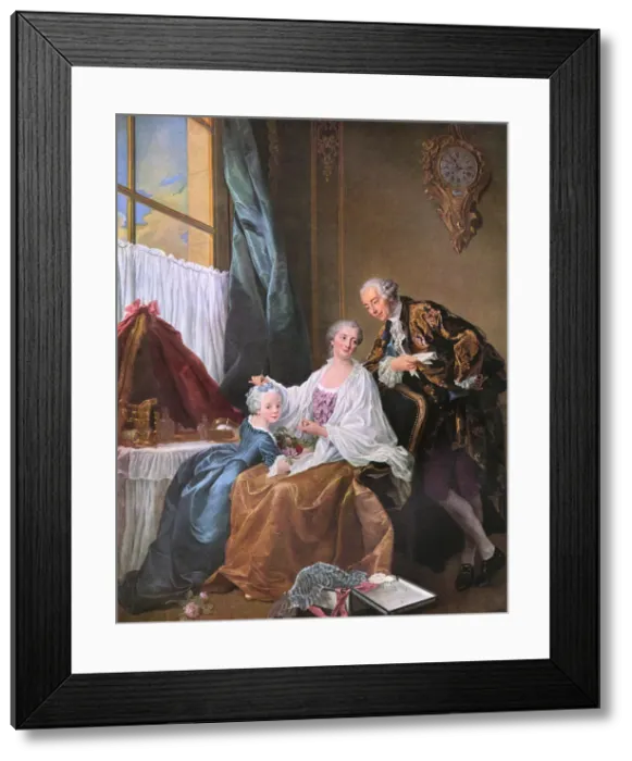Framed Print : Group Portrait by Francois-Hubert Drouais Framed Print : Group Portrait by Francois-Hubert Drouais