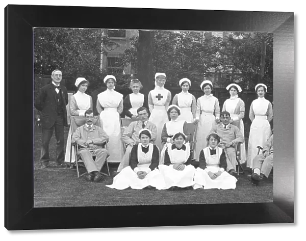 Nurses, doctor, orderlies and domestic staff