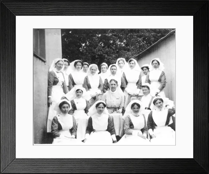 Framed Print : Group of nurses, outdoors