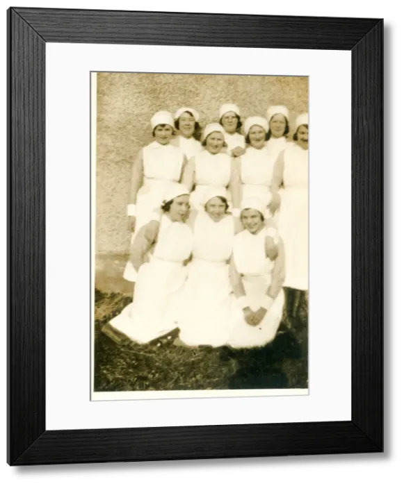 Framed Print : Group of nurses, outdoors