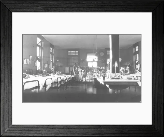 Framed Print : Nurses and patients in ward Framed Print : Nurses and patients in ward