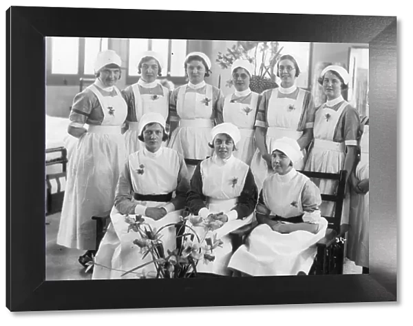 Formal group of ten nurses in ward, Boscombe Hospital