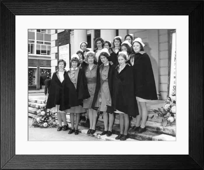 Framed Print : Semi-formal group of 14 nurses, London Framed Print : Semi-formal group of 14 nurses, London