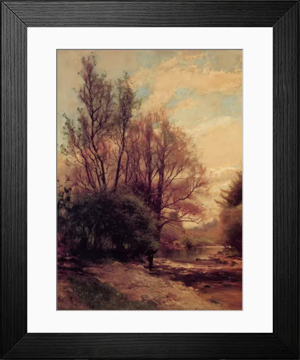 Framed Print : Lone Fisherman Date: 1878 Framed Print : Lone Fisherman Date: 1878