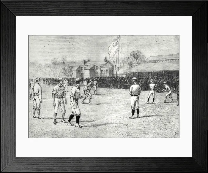 Framed Print : Baseball Overseas Date: 1884 Framed Print : Baseball Overseas Date: 1884