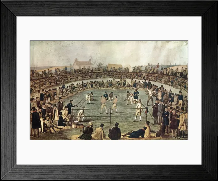 Framed Print : Boxing al Fresco Date: 1845 Framed Print : Boxing al Fresco Date: 1845
