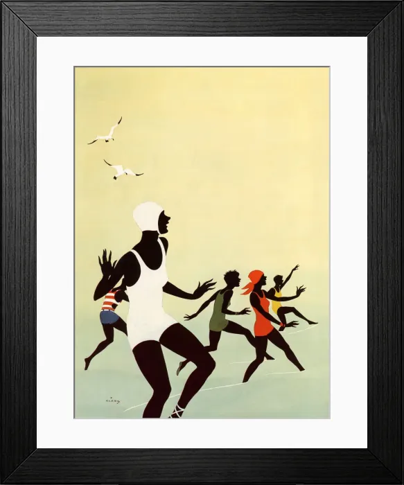 Framed Print : People at Beach Date: 1929 Framed Print : People at Beach Date: 1929