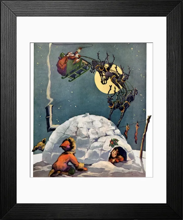 Framed Print : Santa in the Artic Date: 1937 Framed Print : Santa in the Artic Date: 1937