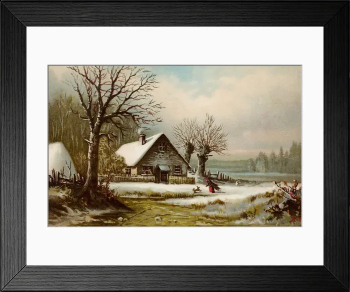 Framed Print : Log Cabin at Christmas Framed Print : Log Cabin at Christmas