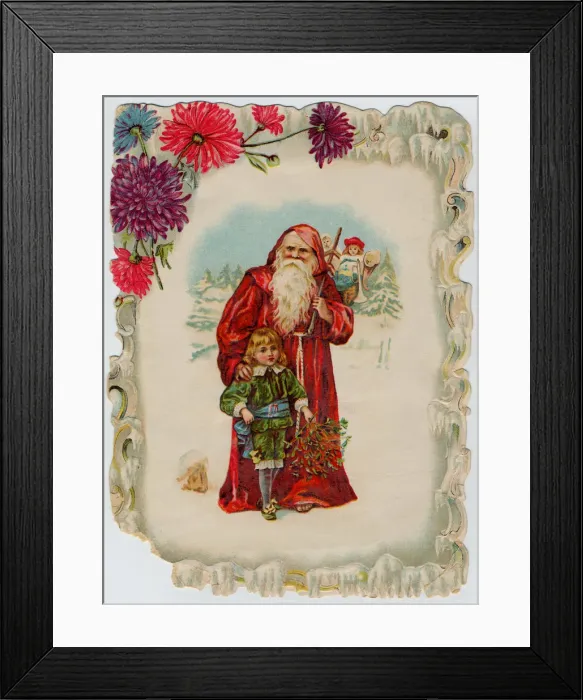 Framed Print : Red Robed Santa with Boy Framed Print : Red Robed Santa with Boy
