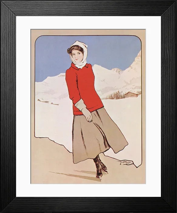 Framed Print : Woman Ice Skater Date: 1900 Framed Print : Woman Ice Skater Date: 1900