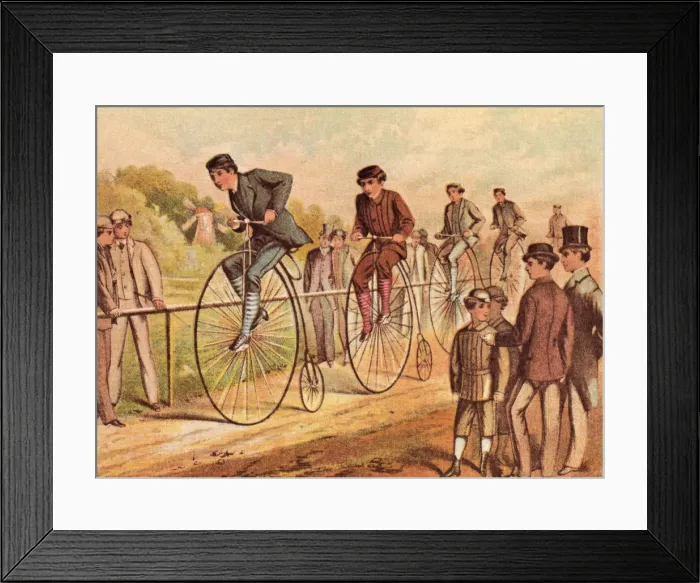 Framed Print : Bicycle Race Date: 1890 Framed Print : Bicycle Race Date: 1890