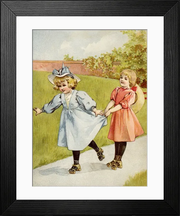 Framed Print : Two Girls Skating Date: 1892 Framed Print : Two Girls Skating Date: 1892