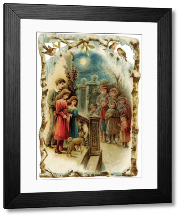 Framed Print : Children Hearing Carols Framed Print : Children Hearing Carols