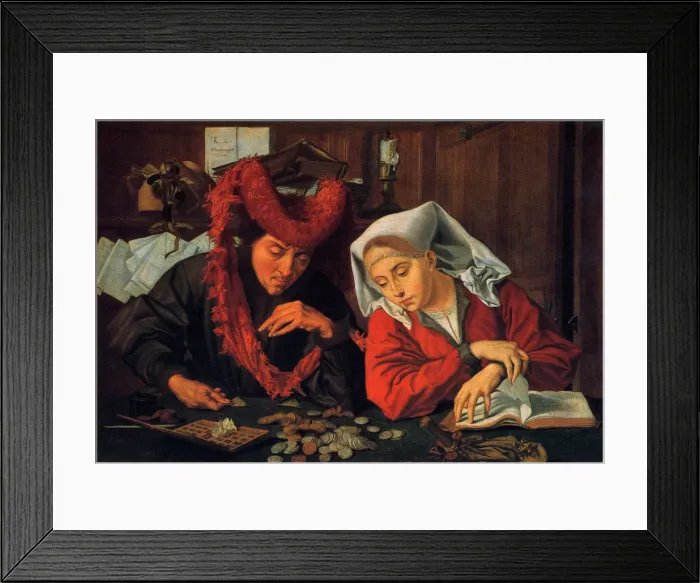 Framed Print : The Banker and his Wife Date: 1538 Framed Print : The Banker and his Wife Date: 1538