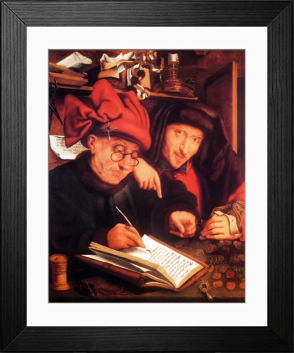 Framed Print : The Money Lenders Date: 1600 Framed Print : The Money Lenders Date: 1600