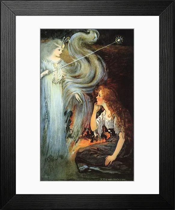 Framed Print : Cinderella and the Glass Slipper Date: 1916 Framed Print : Cinderella and the Glass Slipper Date: 1916