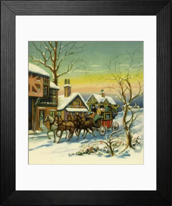 Framed Print : Christmas Carriage Date: 1940 Framed Print : Christmas Carriage Date: 1940