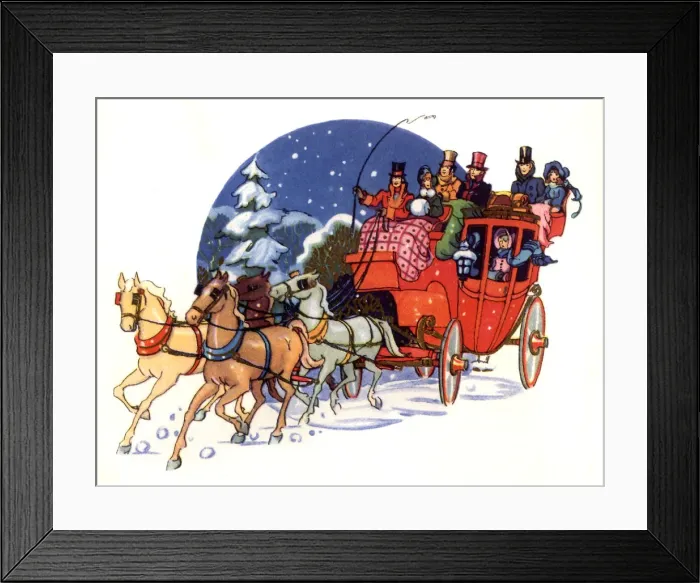 Framed Print : Red Carriage in Snow Framed Print : Red Carriage in Snow