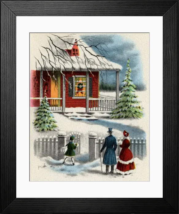 Framed Print : A Winter Stroll Date: 1910 Framed Print : A Winter Stroll Date: 1910