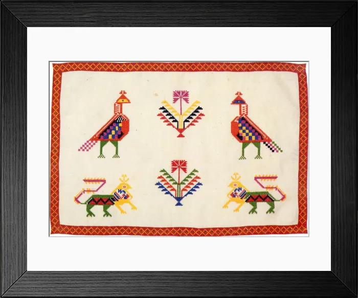 Framed Print : Embroidered Animals Framed Print : Embroidered Animals