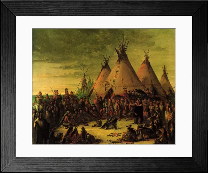 Framed Print : Sioux Council Date: 1847 Framed Print : Sioux Council Date: 1847
