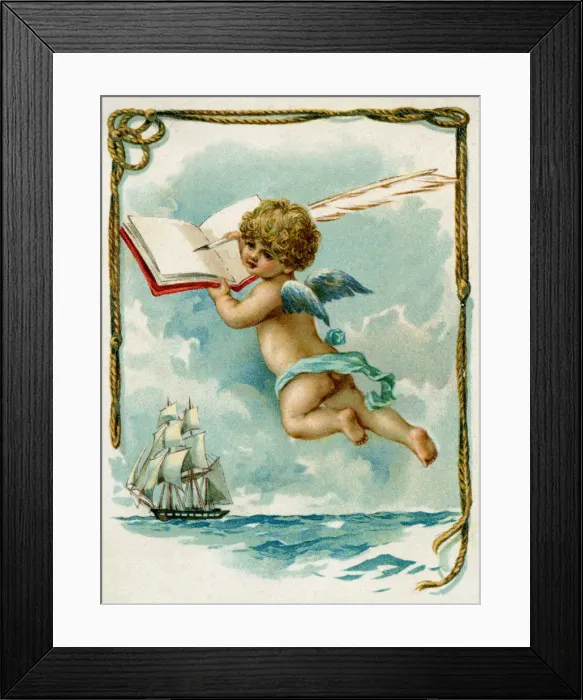 Framed Print : Cupid on the High Seas Date: 1910 Framed Print : Cupid on the High Seas Date: 1910