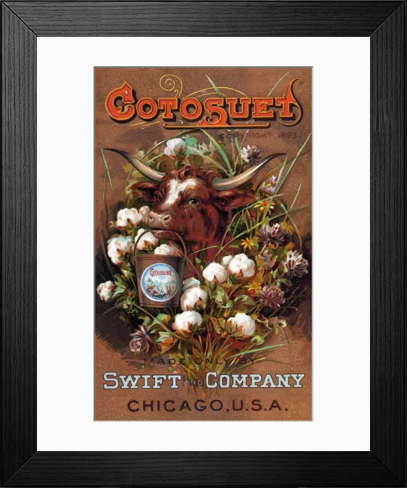 Framed Print : Bull with Pail Date: 1893 Framed Print : Bull with Pail Date: 1893