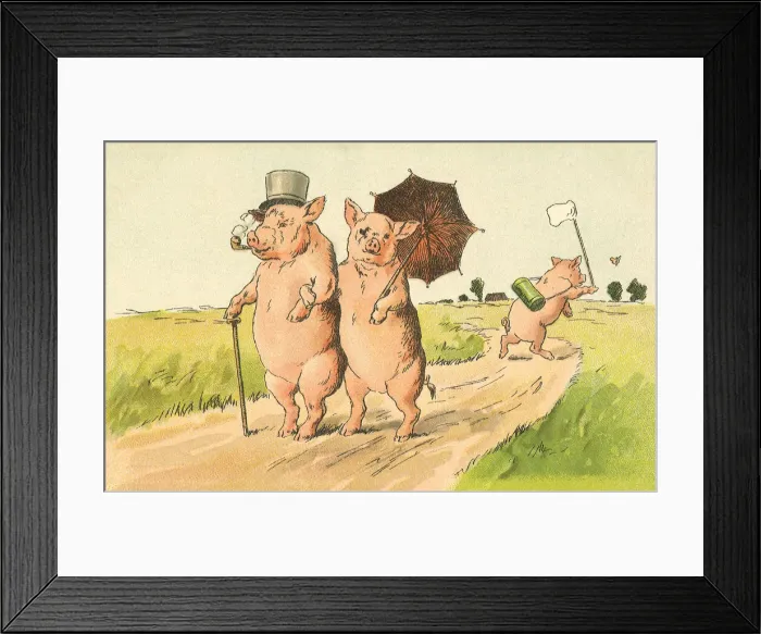 Framed Print : Pig Couple Date: 1910 Framed Print : Pig Couple Date: 1910