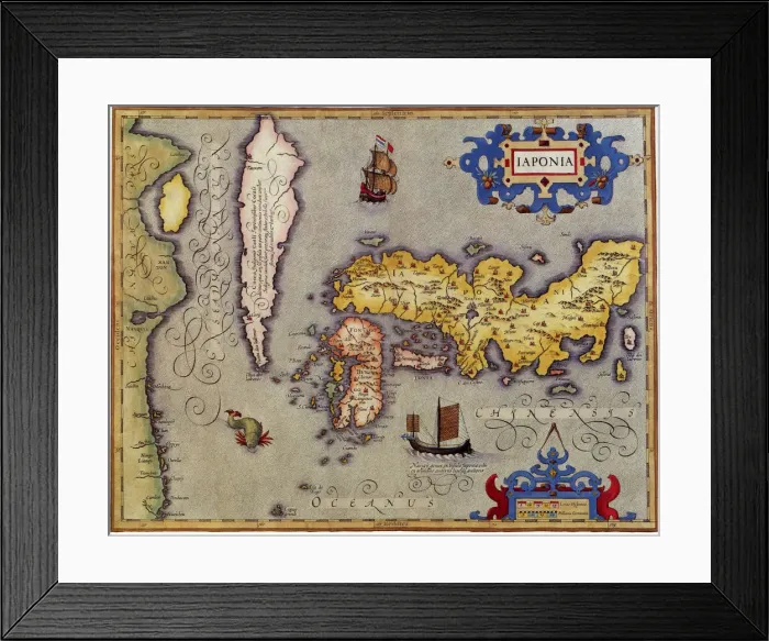 Framed Print : Ancient Map of Japan 1606 Date: 1606 Framed Print : Ancient Map of Japan 1606 Date: 1606