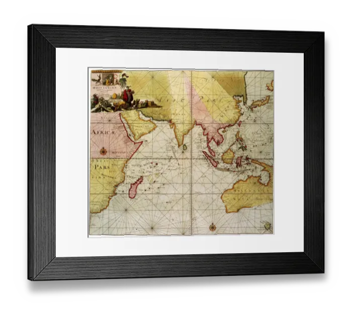 Framed Print : Map of the Indian Ocean 1700 Date: 1700 Framed Print : Map of the Indian Ocean 1700 Date: 1700