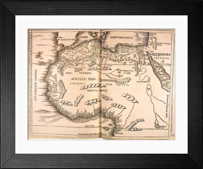 Framed Print : Map of North Africa 1513 Date: 1513 Framed Print : Map of North Africa 1513 Date: 1513