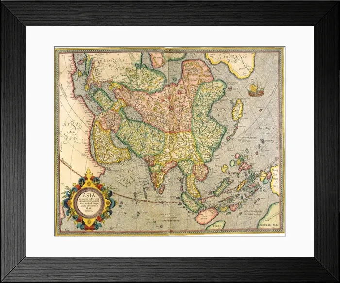 Framed Print : Map of Asia 1633 Date: 1633 Framed Print : Map of Asia 1633 Date: 1633