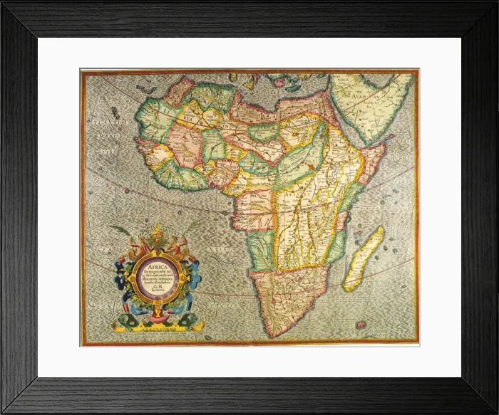 Framed Print : Map of Africa 1633 Date: 1633 Framed Print : Map of Africa 1633 Date: 1633
