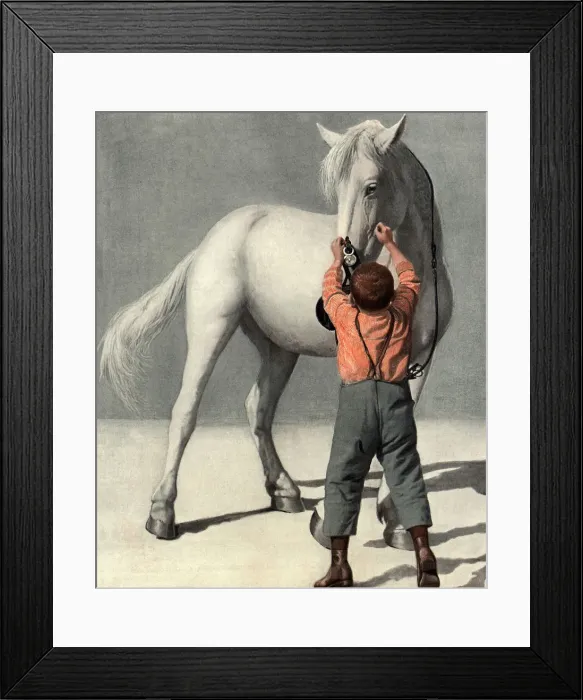 Framed Print : Boy with Horse Date: 1914 Framed Print : Boy with Horse Date: 1914