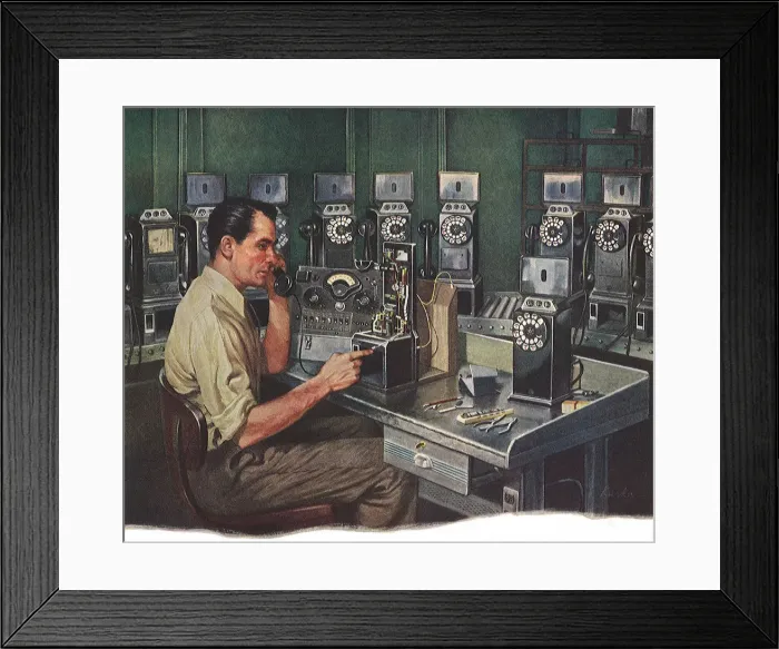 Framed Print : Telephone Technician Framed Print : Telephone Technician
