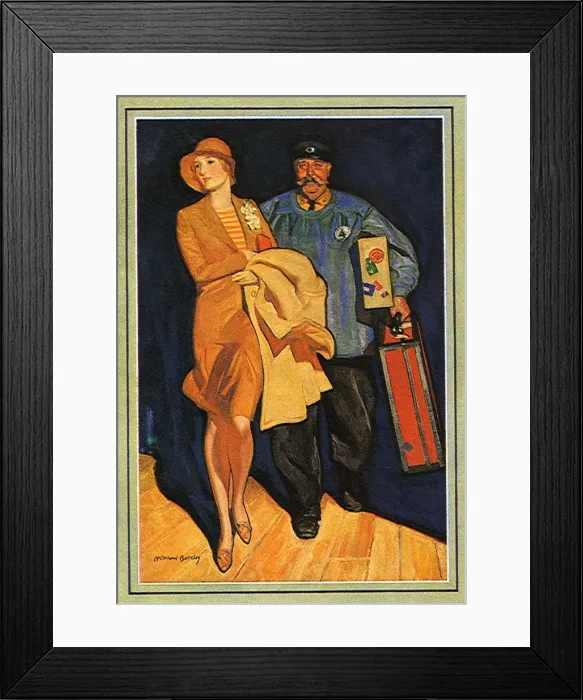 Framed Print : Woman and Porter Framed Print : Woman and Porter
