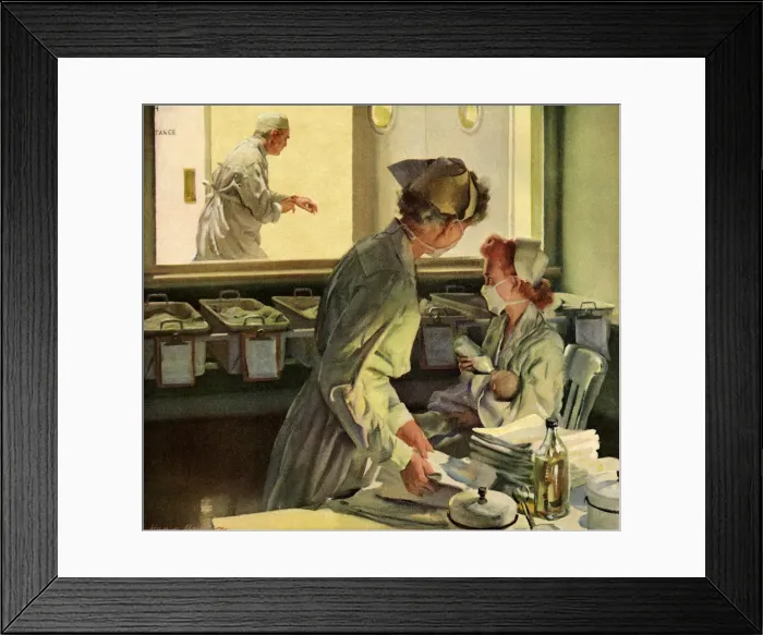 Framed Print : Nurses in Hospital Date: 1944 Framed Print : Nurses in Hospital Date: 1944